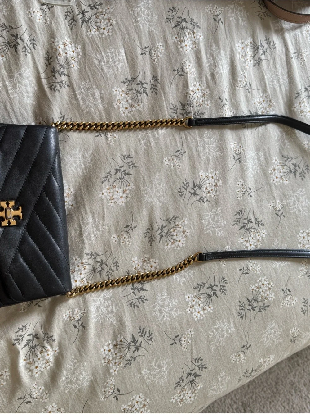 Tory Burch Black Quilted Crossbody with Gold Hardware